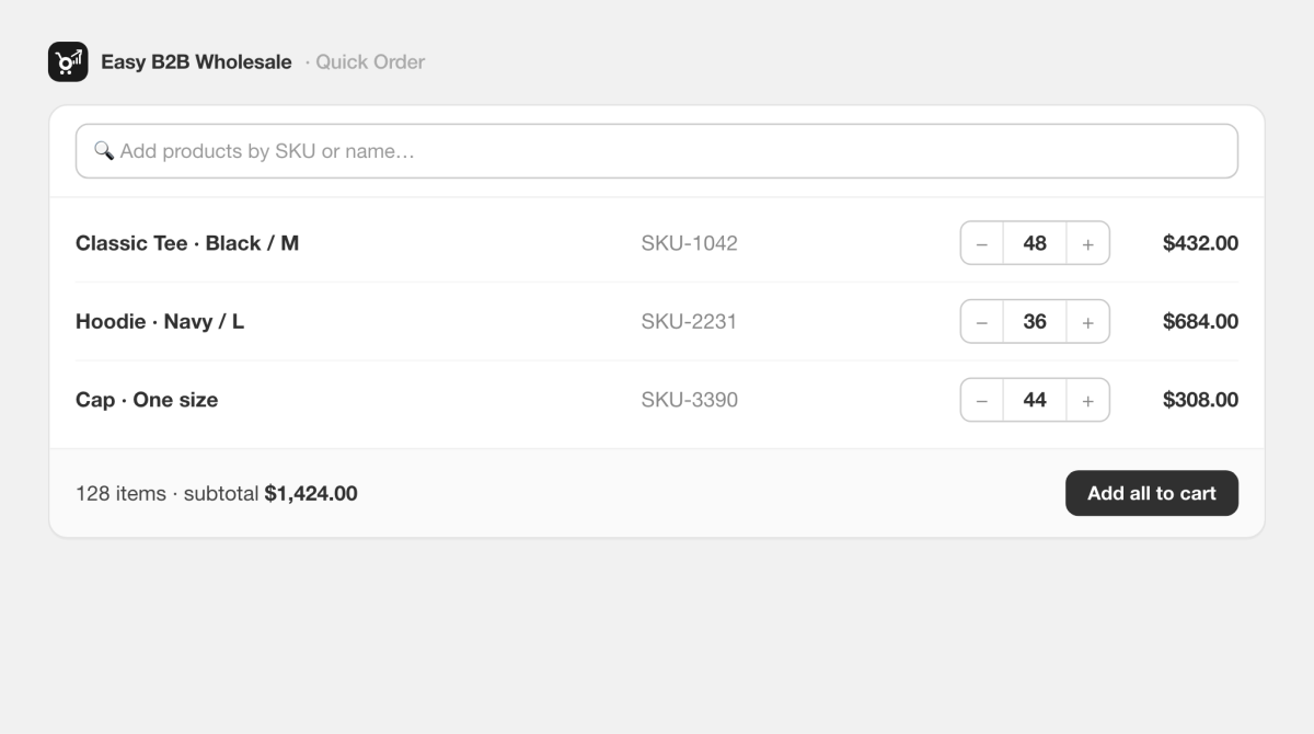 banner 3 quick 100 item orders